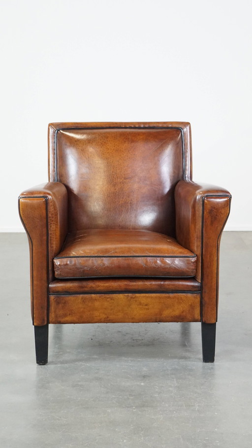 Sheep Leather Art Deco Design Armchair