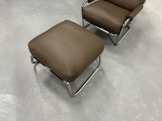 Image 1 of Gelderland 601 Mr. Oberman Armchair With Footstool Leather