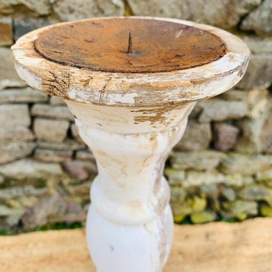 Image 1 of Pair of vintage wooden candle picks