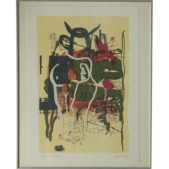 Image 1 of Vintage color lithograph by Paul Esting