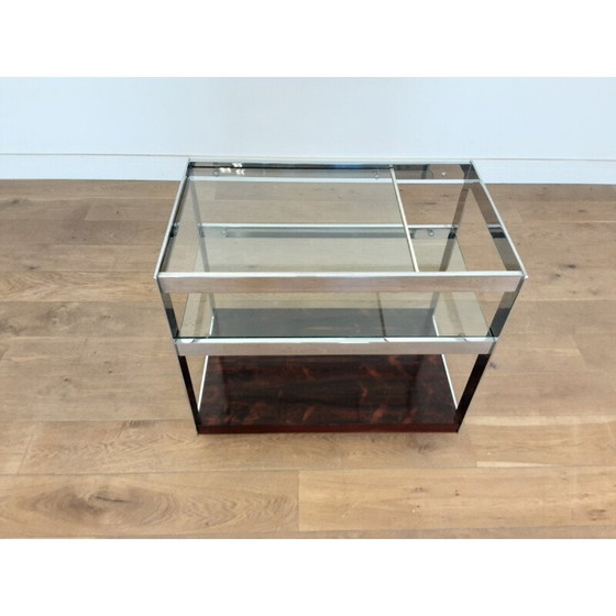 Image 1 of Carrello bar vintage in palissandro e cromo "UK 1970" di Merrow Associates