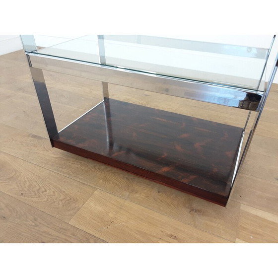 Image 1 of Carrello bar vintage in palissandro e cromo "UK 1970" di Merrow Associates