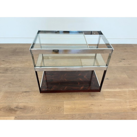 Image 1 of Carrello bar vintage in palissandro e cromo "UK 1970" di Merrow Associates