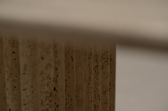 Image 1 of Travertine Brutalist Dining Table 1970S