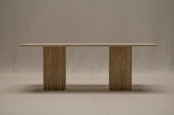 Image 1 of Travertine Brutalist Dining Table 1970S