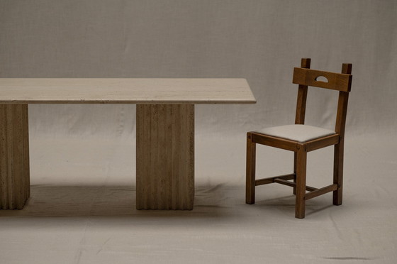 Image 1 of Travertine Brutalist Dining Table 1970S