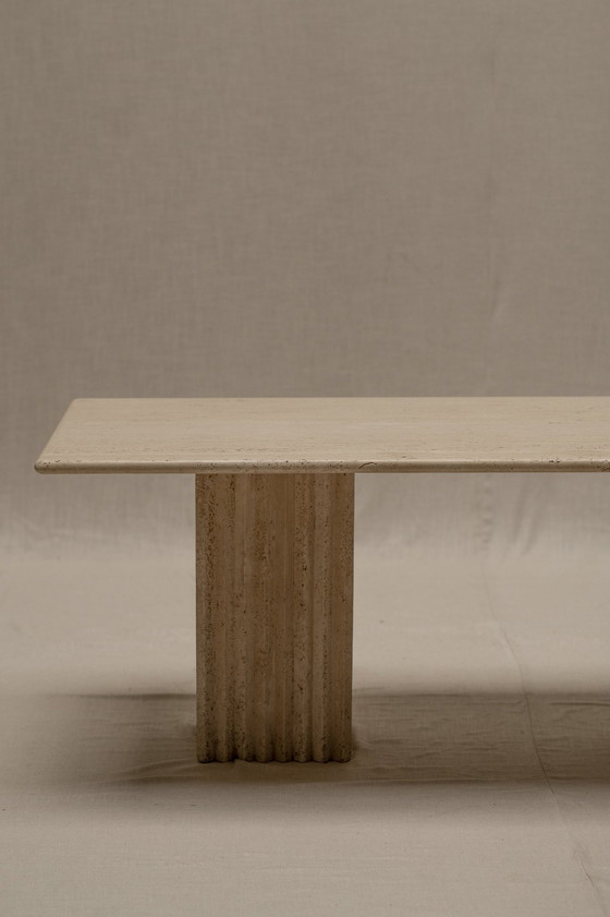 Image 1 of Travertine Brutalist Dining Table 1970S