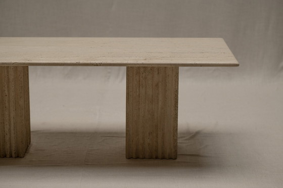 Image 1 of Travertine Brutalist Dining Table 1970S