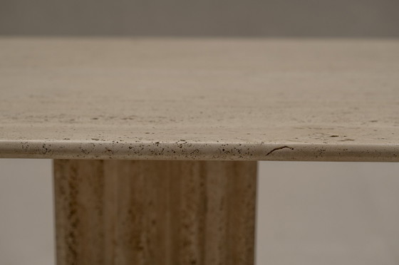 Image 1 of Travertine Brutalist Dining Table 1970S