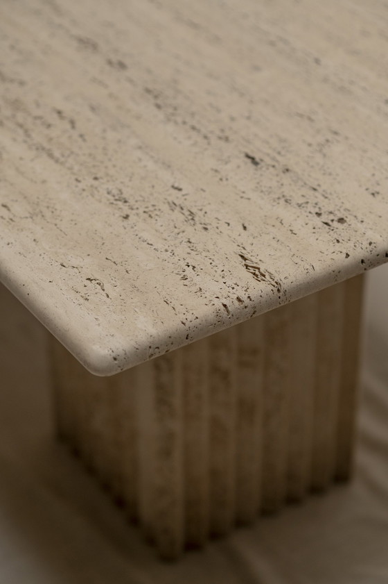 Image 1 of Travertine Brutalist Dining Table 1970S