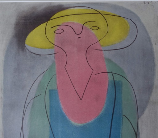 D'après Picasso - Femme au chapeau jaune