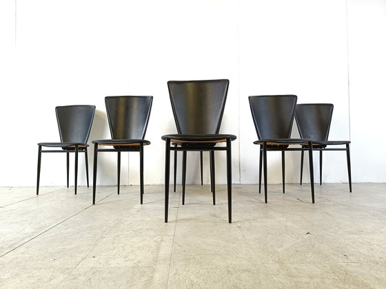 Image 1 of 6x Post modern italian dining chairs, 1980s