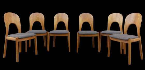 Image 1 of Set of 6 chairs by Niels Koefoed for Koefoed'S Hornslet, Denmark 1970