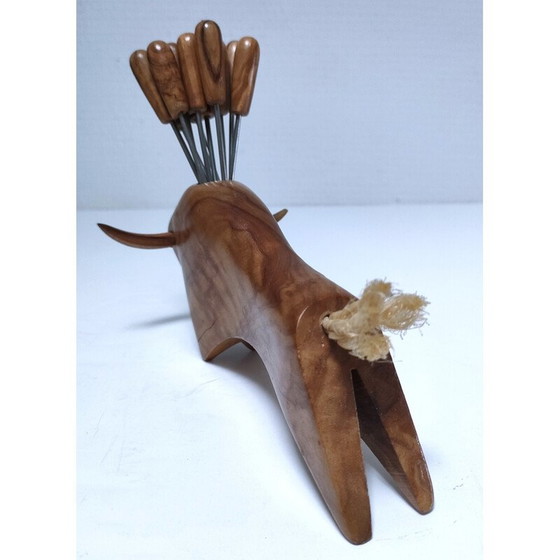 Image 1 of Vintage solid wood aperitif set, 1960