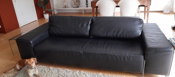 Image 1 of Black Leather Design Sofa