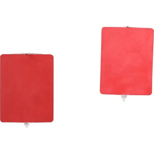 Pair of mid-century red wall lamps by Charlotte Perriand for Steph Simon, France 1960s
