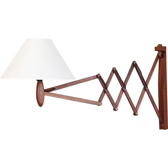 Image 1 of Vintage teak Concertina wall lamp by Erik Hansen for Le Klint, Denmark