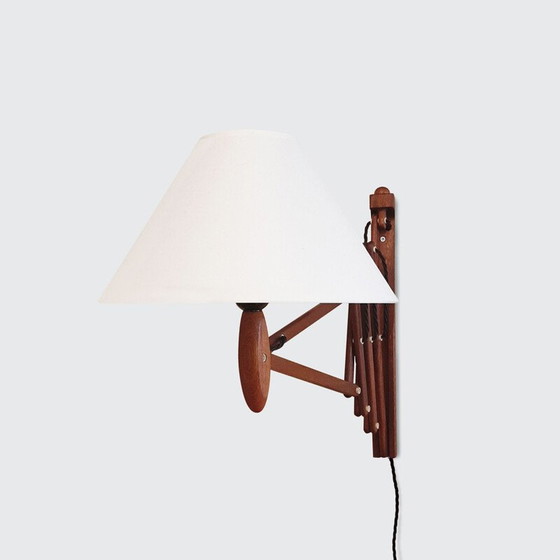 Image 1 of Vintage teak Concertina wall lamp by Erik Hansen for Le Klint, Denmark