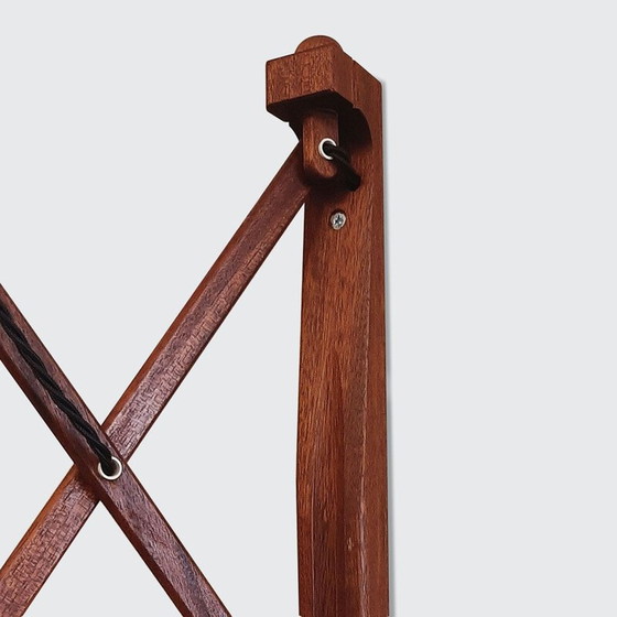 Image 1 of Vintage teak Concertina wall lamp by Erik Hansen for Le Klint, Denmark
