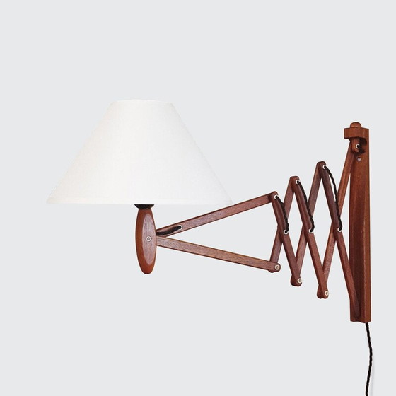 Image 1 of Vintage teak Concertina wall lamp by Erik Hansen for Le Klint, Denmark