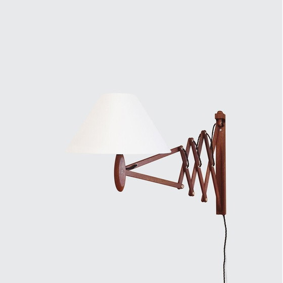 Image 1 of Vintage teak Concertina wall lamp by Erik Hansen for Le Klint, Denmark