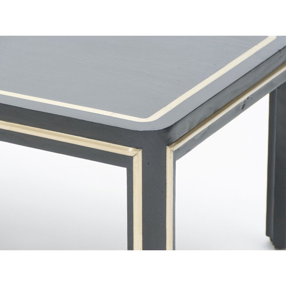 Image 1 of Vintage Art deco coffee table in black wood and brass, 1940