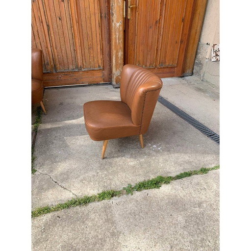 Mid-century brown living room set, 1950s