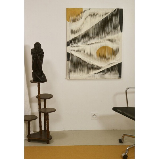 Image 1 of Vintage wave and relief effect painting