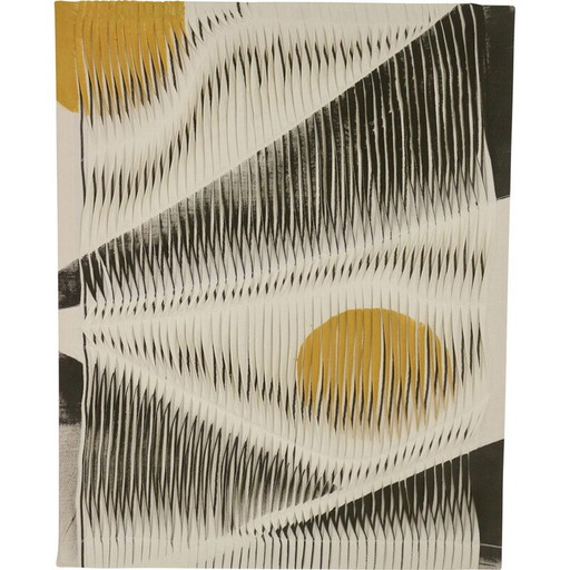 Cuadro vintage con efecto de ondas y relieve