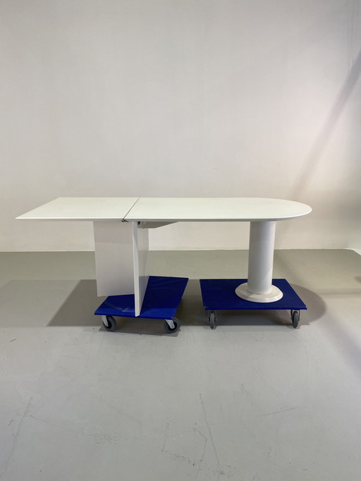 Post modern extendable dining table