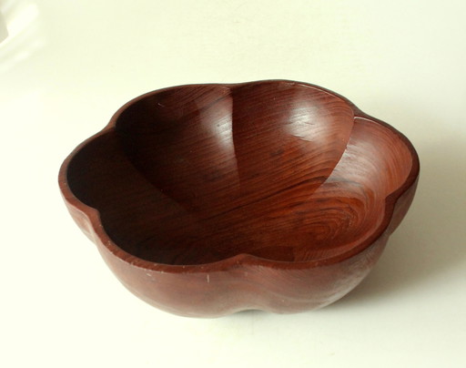Grand bol rond en teck - bol d'offre - Vintage