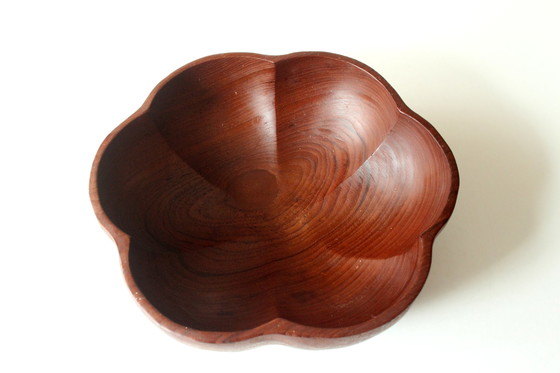 Image 1 of Grande ciotola rotonda in teak - ciotola da portata - vintage
