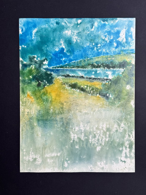 Image 1 of Eugène Eechaut (1928-2019) - Set Of 10 Artworks. Watercolor Abstract Landscape 