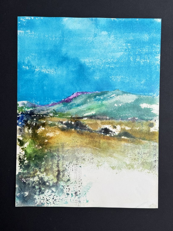 Image 1 of Eugène Eechaut (1928-2019) - Set Of 10 Artworks. Watercolor Abstract Landscape 