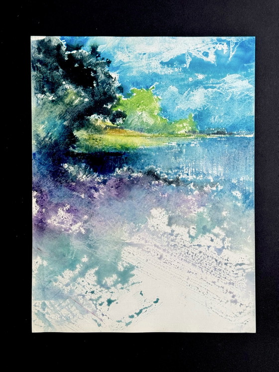 Image 1 of Eugène Eechaut (1928-2019) - Set Of 10 Artworks. Watercolor Abstract Landscape 