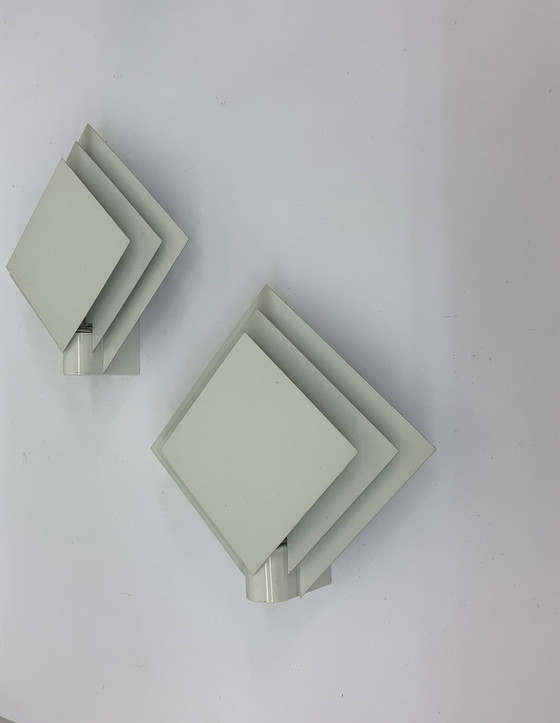 Image 1 of Set Of 2 Luminance Post Modern Minimalist Wall Lamps , 1980S