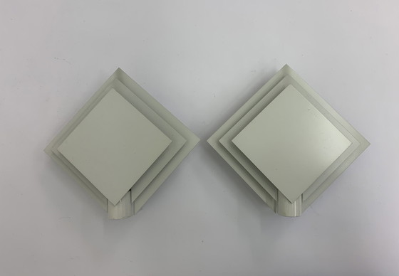 Image 1 of Set Of 2 Luminance Post Modern Minimalist Wall Lamps , 1980S