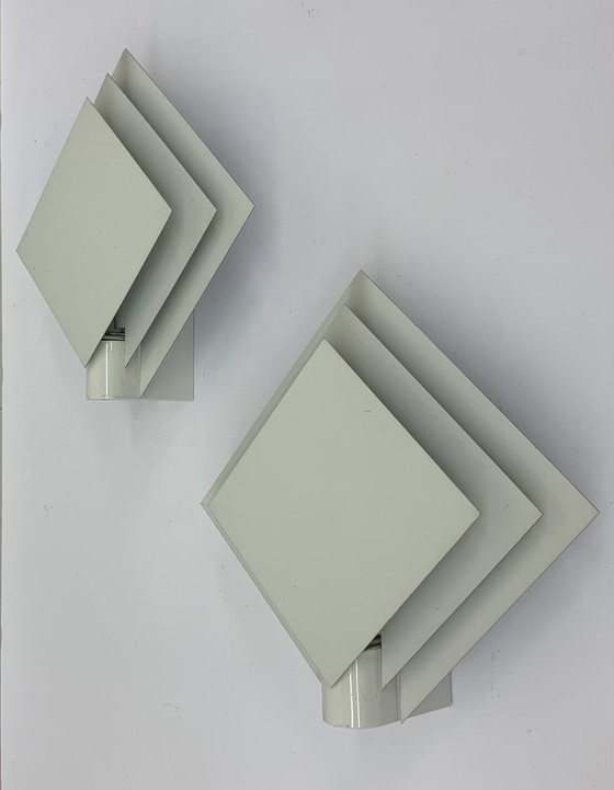 Image 1 of Set Of 2 Luminance Post Modern Minimalist Wall Lamps , 1980S