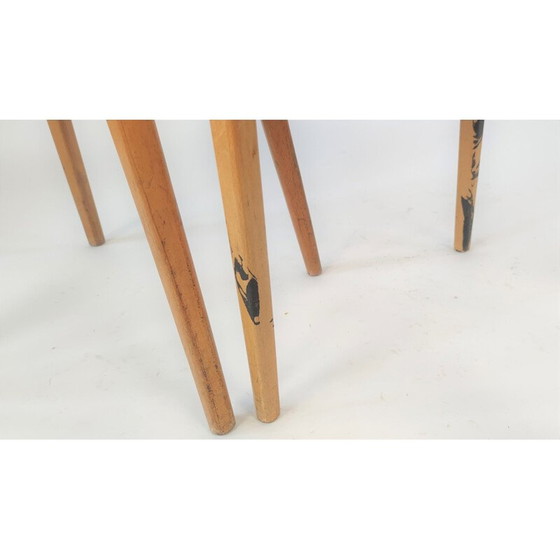 Image 1 of Pair of mid century dining chairs with high backrests by Ton, Czechoslovakia 1960s