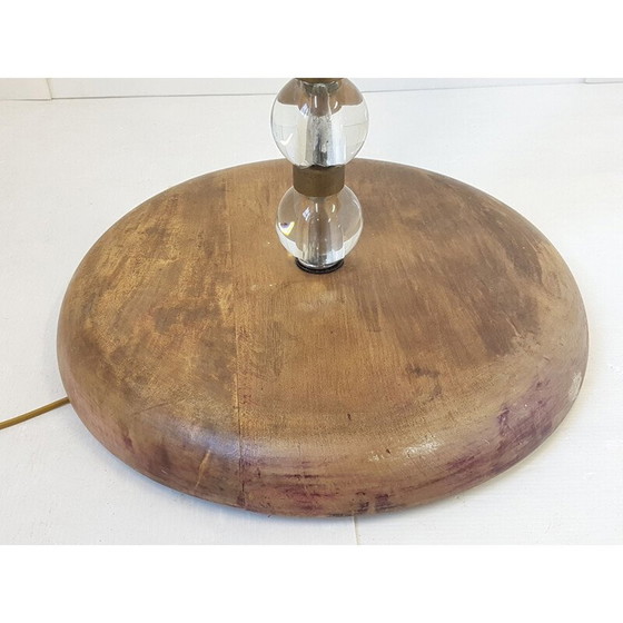 Image 1 of Vintage oak and glass floor lamp, France 1950