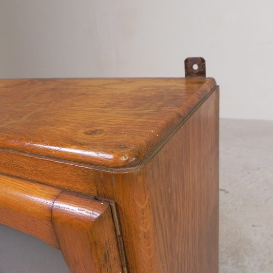 Image 1 of Wall Cabinet With 2 Doors With Figure Glass And 2 Drawers, 1950s