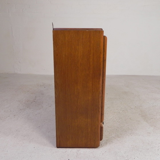 Image 1 of Wall Cabinet With 2 Doors With Figure Glass And 2 Drawers, 1950s