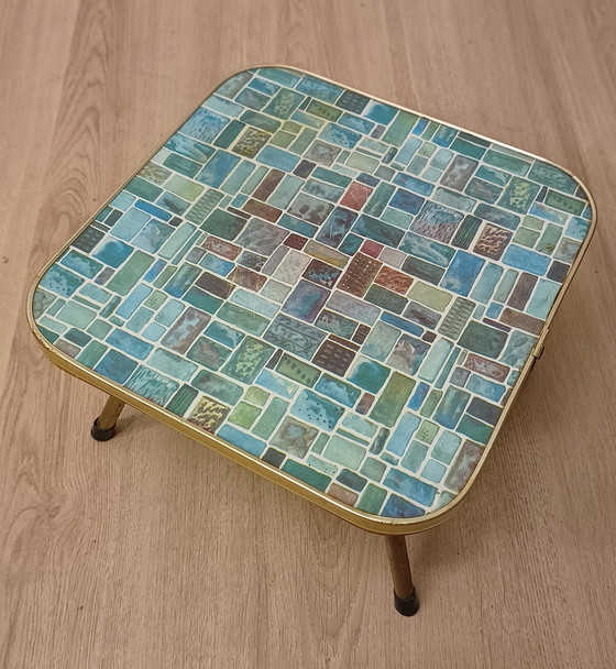 Image 1 of Fifties Side Table With Brass Legs