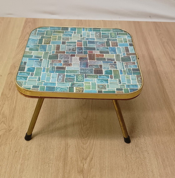 Image 1 of Fifties Side Table With Brass Legs