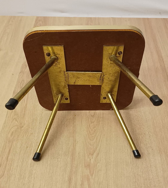 Image 1 of Fifties Side Table With Brass Legs