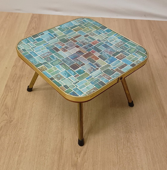 Image 1 of Fifties Side Table With Brass Legs