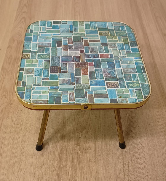 Image 1 of Fifties Side Table With Brass Legs