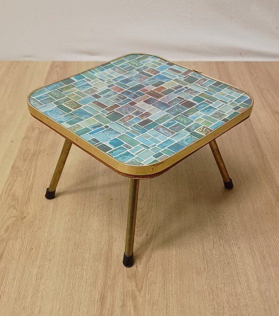 Image 1 of Fifties Side Table With Brass Legs