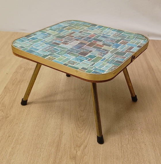 Image 1 of Fifties Side Table With Brass Legs