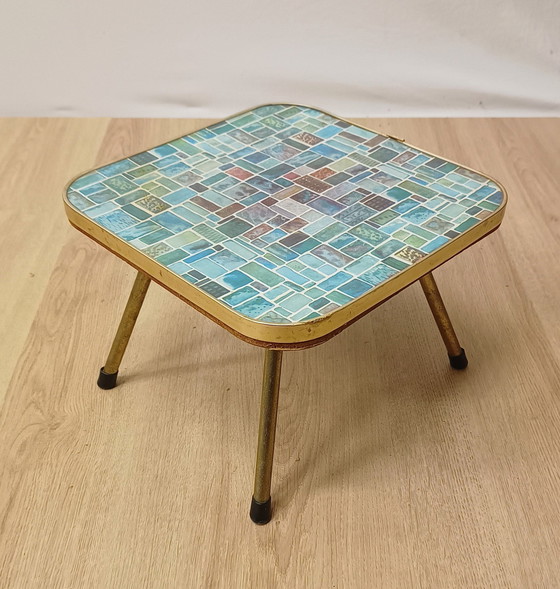 Image 1 of Fifties Side Table With Brass Legs